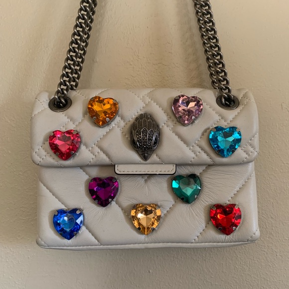 Kurt Geiger Mini Kensington Heart Quilted Leather Crossbody Bag - Picture 1 of 16
